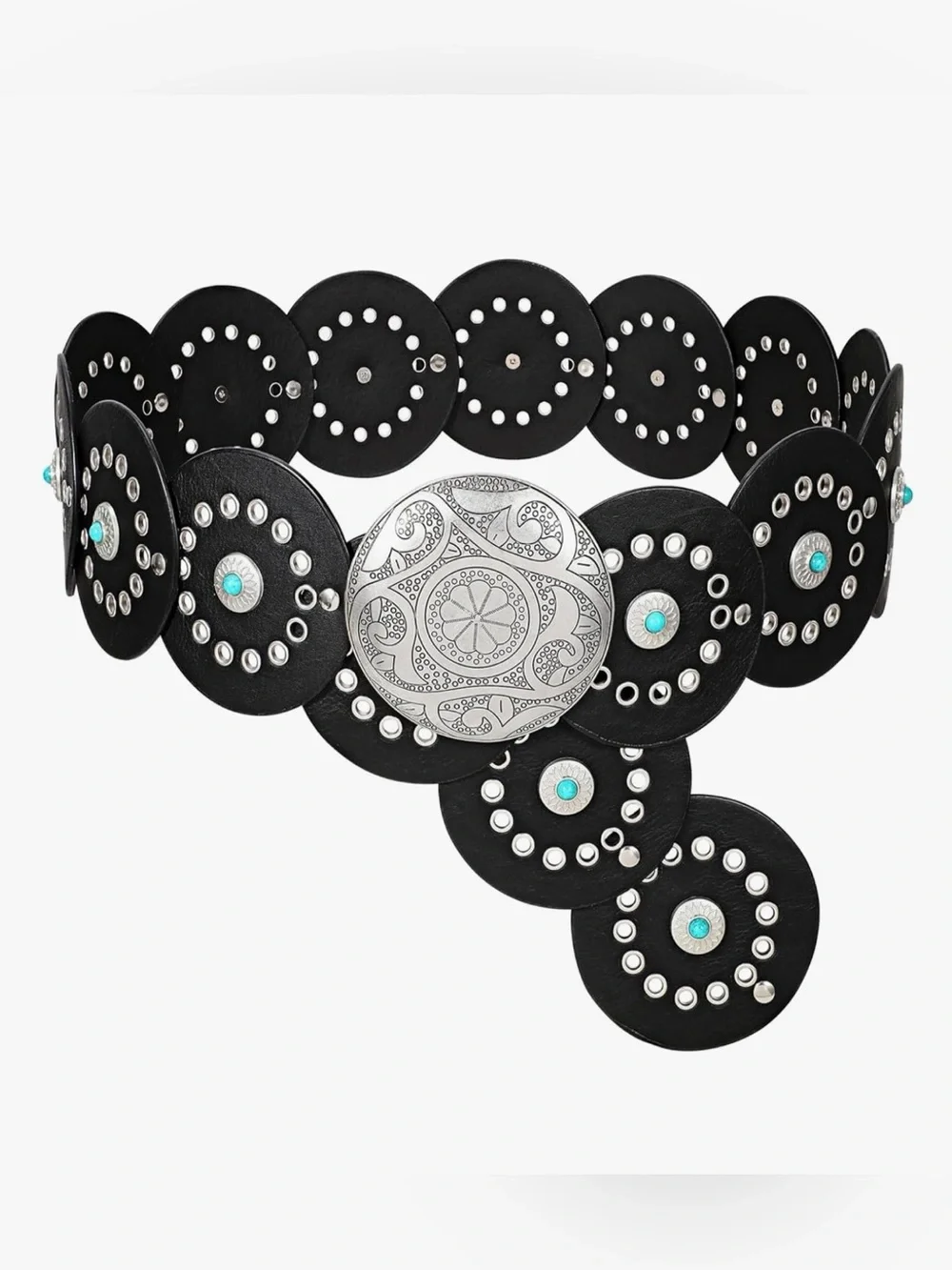 Cowgirl Belt Concho Belt, Boho Western Belt, Vintage Style Oval New